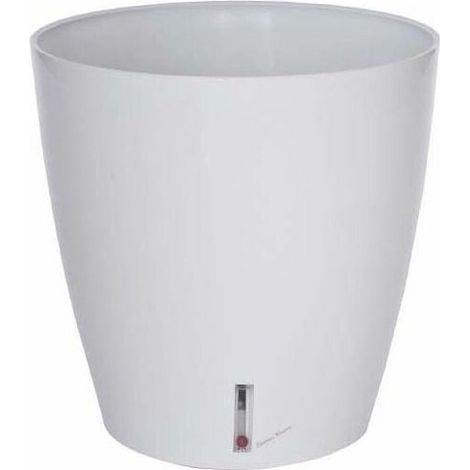 RIVIERA Contenedor con reserva de agua - Redondo - Ø 36 x H 33 cm - Blanco