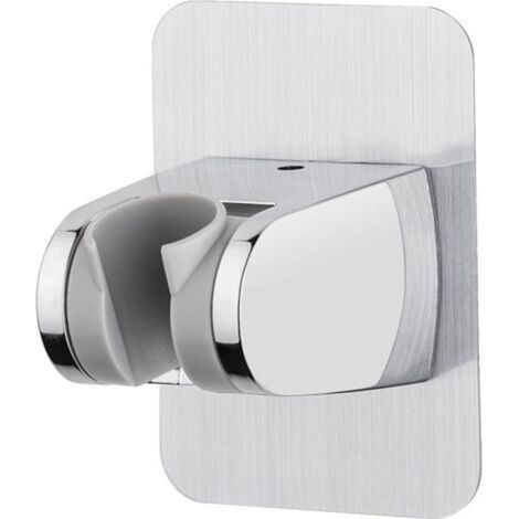 M20405, 3M adhesive no-drill shower head holder - adjustable shower holder (45°), universal hand shower holder, hand shower, wall-mounted shower holder, chrome, silver (1/5)