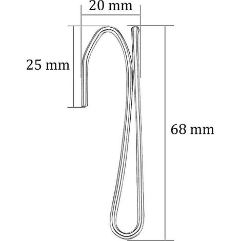 Filiyano-Lot de 50 crochets de rideaux neufs et adaptés, en acier inoxydable, pour rideaux plissés et rideaux profonds (Wuqx). (1/4)