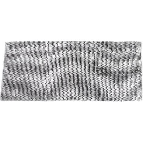 Tapis de sol antidérapant doux gris argenté 50 x 120 cm pour cuisine, chambre, salle de bain et baignoire (1/5)