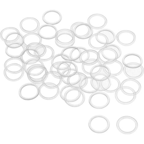 Rondelle Nylon Plat Joint Étanchéité M10 13mm OD 10mm ID 1mm Épaisseur pour Robinet Tuyau Eau Transparent Paquet de 50 (1/5)