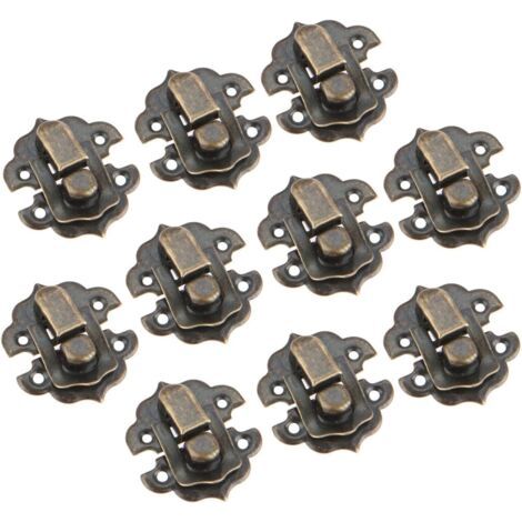 10pcs Loquets de Boîte à Bijoux Vintage, Antique Loquet Verrous 29 x 31 mm Fermoir Boite Loquet Loquets à Fermoir à Bascule pour Boîte à Bijoux Boîte Cadeau, Bronze antique (1/5)