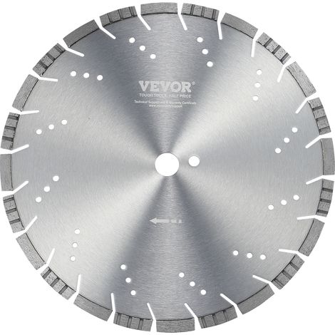 VEVOR Disque a Tronconner Diamante 350 mm, Disque Diamant Humide ou Seche, Lame de Scie a Beton avec Dents Inclinees de 10 mm, Diametre du Trou Central Universel 25,4 mm, pour Beton, Carrelage, Brique