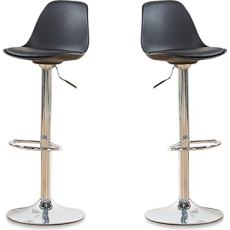 Lot de 2 tabourets de cuisine noire - Deki