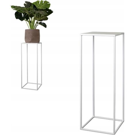 Supporto per fiori in metallo bianco stile loft, design moderno, dimensioni 25x25x62 cm. (1/5)