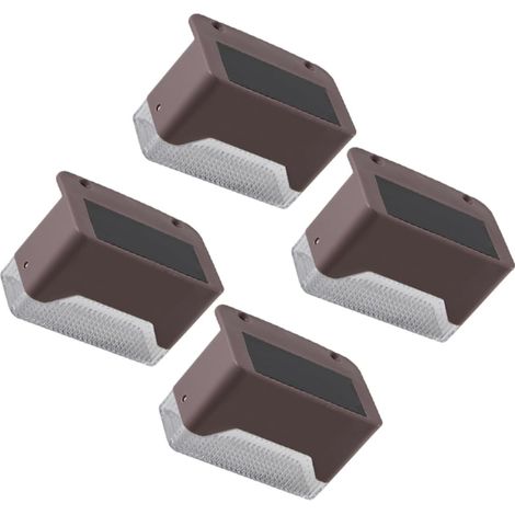 Lot de 4 Lampes solaires extérieures, Lampe murale pour clôture et jardin, lumière colorée