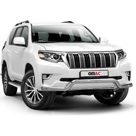 Pare-Buffle Avant Pour Toyota Land Cruiser 150 2019-2023 Argent en Acier Inoxy (1/5)