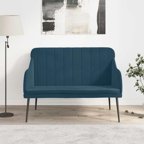 Sitzbank Blau 110x76x80 cm Samt