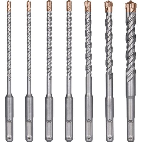 Betonbohrer, 7 Stück, Fliesenbohrer, elektrischer SDS-Plus-Schlagbohrer für Locher, Kreuzbohrer für Beton, Ziegel, Stein, Natur, Metall, Ø 4,5,6,6,8,10,12 x 160 mm