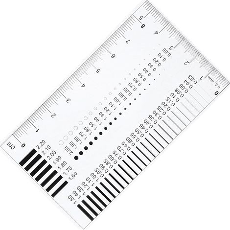 Règle d'estimation de surface Garneck pour cartes thoraciques et