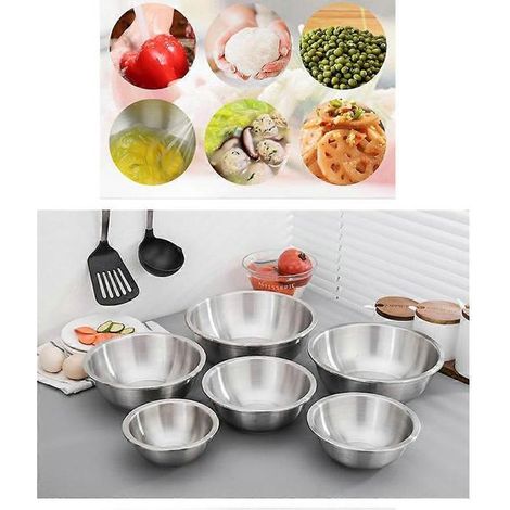 Récipient alimentaire en acier inoxydable pour la cuisine, bol mélangeur multifonctionnel (1/5)