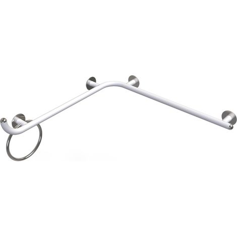 Maniglia di sicurezza angolare 70x70 sinistra giotto inox bianco opaco (1/3)