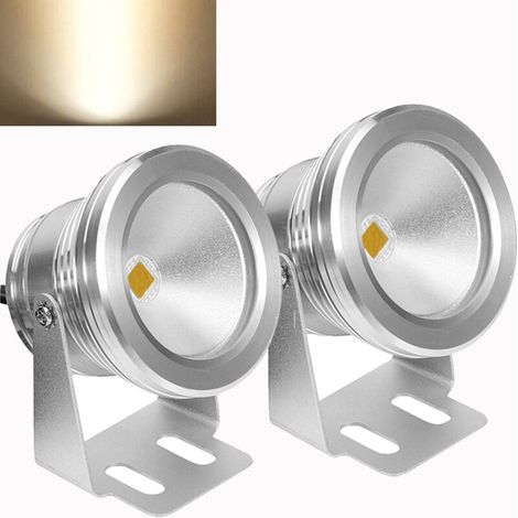 LED Underwater Spotlight Pool Light Dimmable Garden Landscape Fountain Aquarium Lighting 2x 10W Warm White