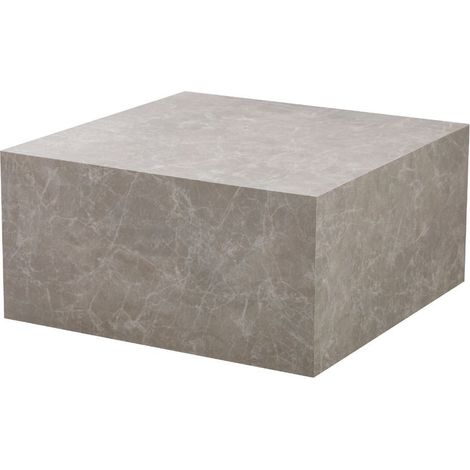 Lola Beistelltisch mit beigem Marmor-Effekt 80x80x40 cm