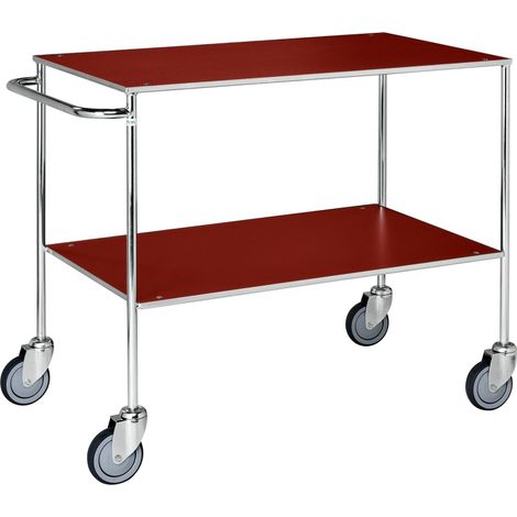 Kongamek Tischwagen voll verschweisst mit verzinktem Rahmen 1000x580x850mm in rot ohne Bremse (1/2)