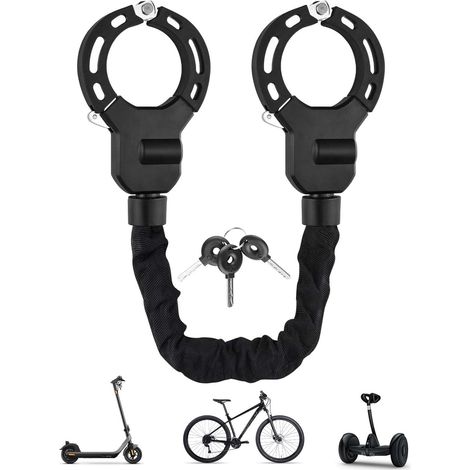Antivol pour scooter avec sac, serrure à menottes - Serrure de vélo - Pour scooter (cadenas à chaîne C) (1/5)