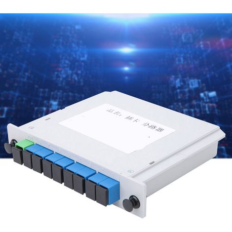 Répartiteur de fibres optiques 1x8 de haute qualité avec automate programmable pour systèmes de communication optique et alimentation électrique (1/5)