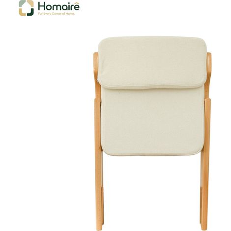Esszimmerstuhl aus Massivholz beige 59 x 52 x 77 cm HOMAIRE (1/5)