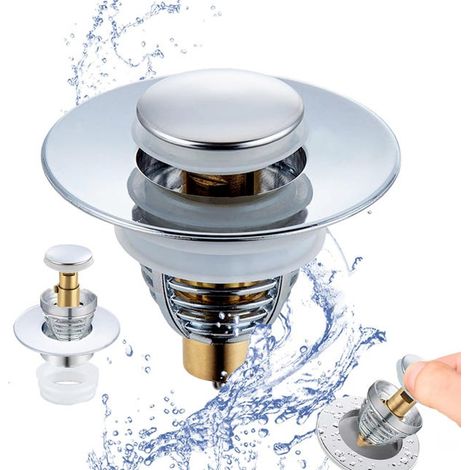 Pieza de repuesto universal para tapones de desagüe de fregadero, tapones de desagüe con resorte, aptos para orificios de desagüe de 32 a 42 mm (1/5)
