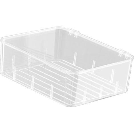 Boîte de rangement transparente pour chaussettes, en plastique transparent avec compartiments, organisateur de tiroir pour sous-vêtements et attaches. (1/5)