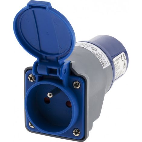 Adaptador compacto sin cable hembra 16A 2p+t en macho CEE17