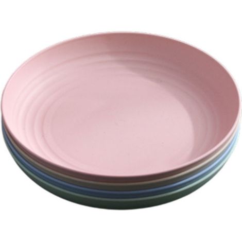 Lot de 8 assiettes plates en fibre de blé, légères et réutilisables, vaisselle pique-nique – Ø 23 cm (1/5)