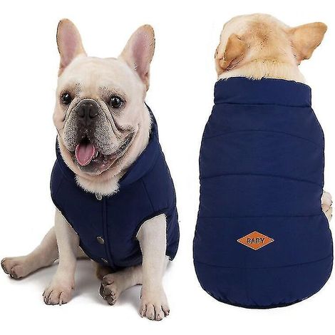 Bulldog Clothes – Baumwollweste mit Knöpfen – Dunkelblau – Größe S (1/3)