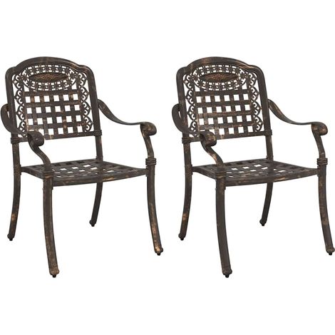 Maison Exclusive - Sedia da Giardino 2 pcs Bronzo 55 x 56,5 x 91cm Alluminio