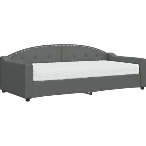 Maison Exclusive - Divano Letto con Materasso Grigio Scuro 90x200 cm in Tessuto