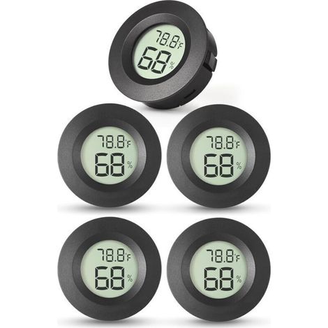 5x Digital Indoor Thermometer/Hygrometer, ℃/℉, Micro Indoor Hygrometer, for Indoor Refrigerator, Living Room, Wine Cellar, Greenhouse.