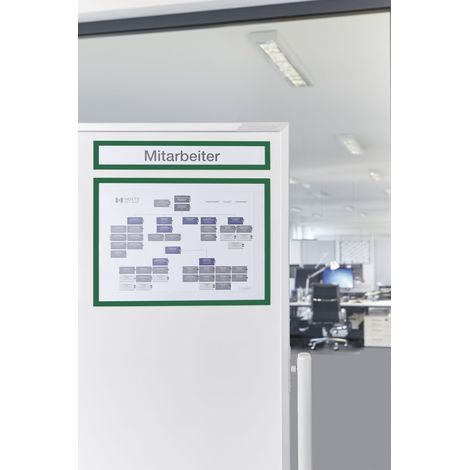 Magnetoplan magnetofix-Magnetrahmen Topsign, 5 Stück, grün, A4 quer/A3 hoch 319 x 52 mm 5 Stk