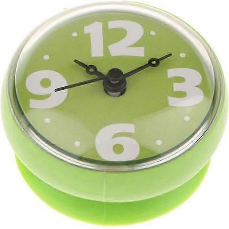 Horloge murale de salle de bain à ventouse en silicone, résistante à l'eau, rouge-Green (1/5)
