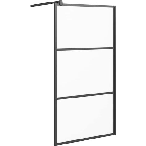 Maison Exclusive - Paroi de douche 100x195 cm Verre ESG dépoli Noir (1/5)