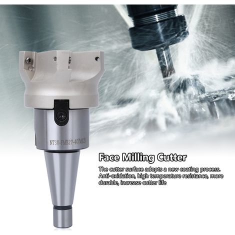 Porte-pince NT30 FMB27 avec fraise à surfacer BAP400R-80-27-6 et 10 plaquettes APMT1604 pour fraisage (1/5)