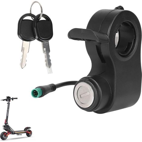 Serrure de porte électrique pour Kukirin G2 Pro/G2 Max, à 5 broches, commutateur de démarrage de scooter électrique et levier d'accélérateur avec clé, serrure d'allumage de scooter électrique (1/5)