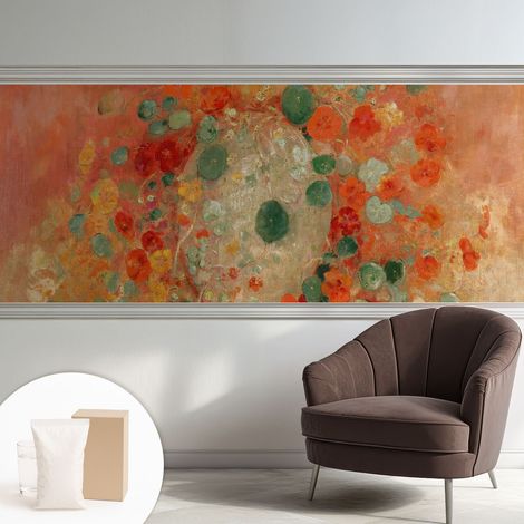 Tapete Vliestapete mit Kleber für Wohnzimmer Schlafzimmer Küche - Wanddekoration Abstrakte Blumen 250x104 cm (1/5)