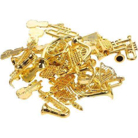 35 Pièces Décorations Maison Poupée Mini Guitare Électrique Instruments Musique Miniature Violon Ukulélé Saxophone Jouet Accessoires Miniatures Décor Musical (1/5)