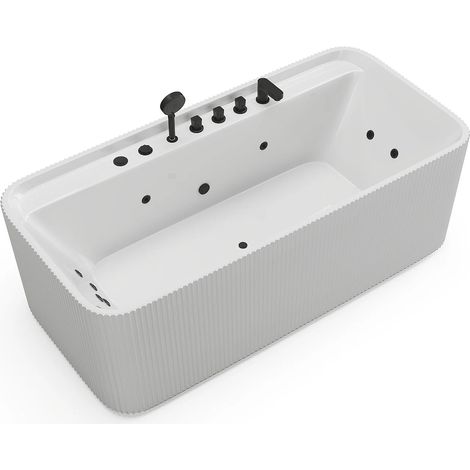 Vasca per balneoterapia scanalato 265 litri 170 x 80 x 58 cm Bianca - SIZORA (1/5)