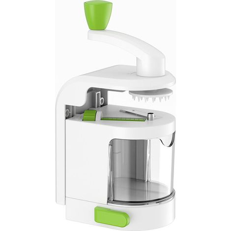 Picadora de verduras multifuncional, 4 en 1 con cuchillas reemplazables, no requiere desmontaje, picadora de verduras para cocina y hogar con base de ventosa (blanca).