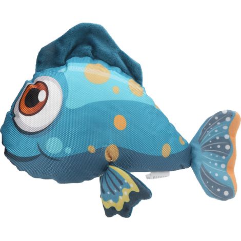 Jouet poisson poisson rouge bleu en mouvement, parfait pour mordre, mâcher et donner des coups de pied aux chats d'intérieur (1/5)