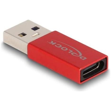 Delock usb a stecker auf usb c buchse adapter aktiv 10 gbits - rot