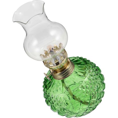 Lampe à pétrole vintage en verre avec mèche réglable, lanterne rétro pour la décoration intérieure et l'éclairage de secours
