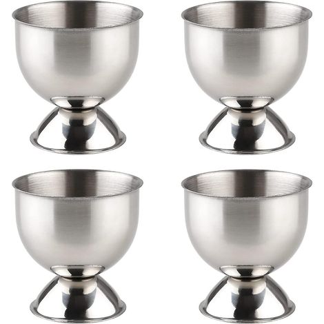 Ensemble de coquetiers pour œufs durs et mollets, plateau à œufs en acier inoxydable, ustensile de cuisine - 8 pièces (1/5)