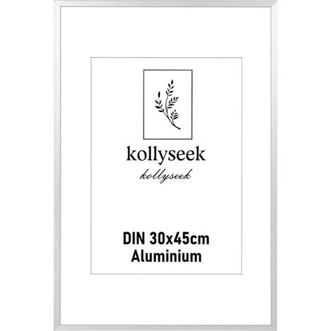 Aluminium Bilderrahmen 30x45cm Silber mit Acrylglas und Passepartout (1/5)