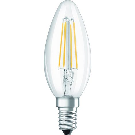 Lampe à LED, culot E14, Blanc froid (4000K), Filament clair, Forme de bougie, Remplacement d'une ampoule classique de 40W, 1-pack (1/5)