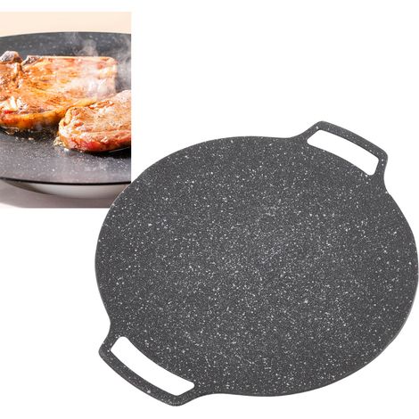 Plaque de cuisson coréenne pour barbecue, grille antiadhésive, poêle circulaire de 36 cm, idéale pour la maison et les barbecues à gaz. (1/5)