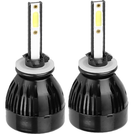 2 ampoules LED COB 880/881 80W 6000K Blanc 4 faces avec ventilateur (1/5)