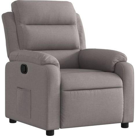 Fauteuil relax TV rembourrage confortable fonction d'inclinaison manuelle en tissu taupe DEC028183 (1/5)