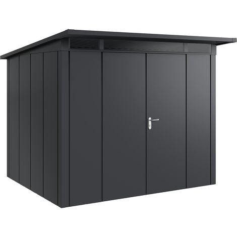 Hörmann Metall-Gerätehaus "Juno" mit Pultdach, JPD9 - Design, 262 x 214 cm (B x T), anthrazit, 2-flüglige Tür (1/5)