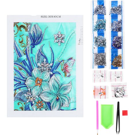 Tableau Diamant Floral DIY Artisanat Résine Décoration Maison Bureau 30x40cm (Sans Cadre) (1/5)